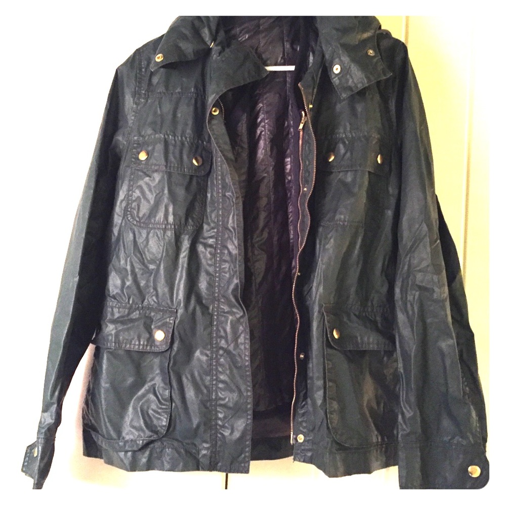 J. Crew Dark Green Raincoat